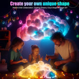 DIY Dreamy 3D Cloud Lamp, Bluetooth APP & Remote Control with Music Sync, USB Powered & Freely Shapable, Creative Parent-Child Interactive Atmosphere Light (Fantasy Color LED 800CM)