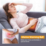Heated Waist Belt with Vibration Massage – Infrared Heat Therapy, 3 Temp Levels, Rechargeable & Adjustable Strap（BLACK)