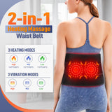 Heated Waist Belt with Vibration Massage – Infrared Heat Therapy, 3 Temp Levels, Rechargeable & Adjustable Strap (GREY)