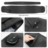 Heated Waist Belt with Vibration Massage – Infrared Heat Therapy, 3 Temp Levels, Rechargeable & Adjustable Strap (GREY)