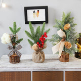 Red Berry Style 25cm Desktop Mini Christmas Tree, Christmas Window Decorative Potted Plant