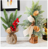 Red Berry Style 25cm Desktop Mini Christmas Tree, Christmas Window Decorative Potted Plant