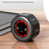 Flip to Start Timing, Efficiency Tool! 7 Presets + Visualized Progress, Gravity Sensor Timer, Universal for Study/Kitchen/Fitness/Baking（BLACK)