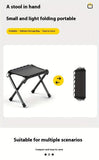 Folding Camping Stool with Hook 660g Lightweight Oxford Cloth Collapsible Seat for Fishing Picnic Hiking & Waiting(black)