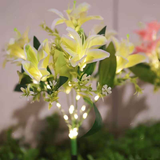Seven Branch Solar Lily Light: Charges during the day, glows at night. Seven lilies bloom together, soft light flows like water through your garden./YELLOW