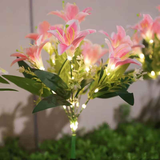Seven Branch Solar Lily Light: Charges during the day, glows at night. Seven lilies bloom together, soft light flows like water through your garden./Light blue In Australia - Darrahopens