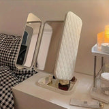 Smart Touch LED Vanity Mirror - 3 Color Dimmable Lights, 270° Adjustable, Rechargeable Desktop Makeup Mirror(pink)