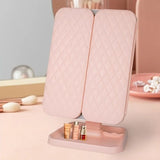 Smart Touch LED Vanity Mirror - 3 Color Dimmable Lights, 270° Adjustable, Rechargeable Desktop Makeup Mirror(white)