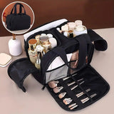 Travel Toiletry & Makeup Bag – Large Capacity Organiser Wash Bag with Compartments(BLUE)
