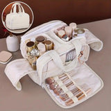Travel Toiletry & Makeup Bag – Large Capacity Organiser Wash Bag with Compartments(BLUE)