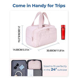 Travel Toiletry & Makeup Bag – Large Capacity Organiser Wash Bag with Compartments(purple)