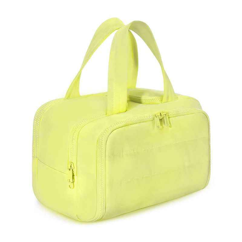 Travel Toiletry & Makeup Bag – Large Capacity Organiser Wash Bag with Compartments(YELLOW)