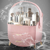 Transparent Flip-top Cosmetic Storage Box: Dustproof, Waterproof, Multi-layer Drawer Organizer, Portable Storage Essential for Desktop and Bathroom.pink