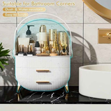 Transparent Flip-top Cosmetic Storage Box: Dustproof, Waterproof, Multi-layer Drawer Organizer, Portable Storage Essential for Desktop and Bathroom.pink