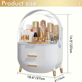 Transparent Flip-top Cosmetic Storage Box: Dustproof, Waterproof, Multi-layer Drawer Organizer, Portable Storage Essential for Desktop and Bathroom.pink