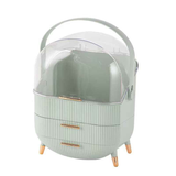 Transparent Flip-top Cosmetic Storage Box: Dustproof, Waterproof, Multi-layer Drawer Organizer, Portable Storage Essential for Desktop and Bathroom.white