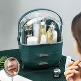 Transparent Flip-top Cosmetic Storage Box: Dustproof, Waterproof, Multi-layer Drawer Organizer, Portable Storage Essential for Desktop and Bathroom.white