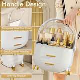 Transparent Flip-top Cosmetic Storage Box: Dustproof, Waterproof, Multi-layer Drawer Organizer, Portable Storage Essential for Desktop and Bathroom.pale green