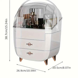 BLACK Luxury Transparent Flip-top Cosmetic Organizer, Large Capacity with Smart Compartments, Dustproof & Silent Drawers, Essential for a Neat Vanity.
