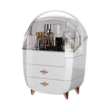 BLACK Luxury Transparent Flip-top Cosmetic Organizer, Large Capacity with Smart Compartments, Dustproof & Silent Drawers, Essential for a Neat Vanity.