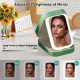 Portable 3-Light LED Makeup Mirror with Organizer – Travel Vanity Case, Rechargeable Touch Control Makeup Box for Home & Travel(WHITE)