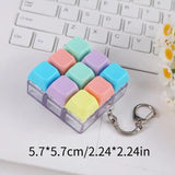 （1key/4key/9 key)3PCS Creative Fingertip Stress Reliever: Keyboard Click Sound Keychain, Colorful Fidget Ring Relaxation Companion