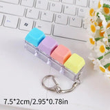 （1key/4key/9 key)3PCS Creative Fingertip Stress Reliever: Keyboard Click Sound Keychain, Colorful Fidget Ring Relaxation Companion