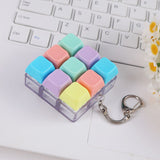 （1key/4key/9 key)3PCS Creative Fingertip Stress Reliever: Keyboard Click Sound Keychain, Colorful Fidget Ring Relaxation Companion