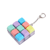 （1key/4key/9 key)3PCS Creative Fingertip Stress Reliever: Keyboard Click Sound Keychain, Colorful Fidget Ring Relaxation Companion