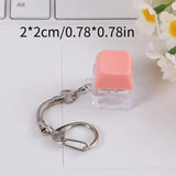 Creative Fingertip Stress Reliever: Keyboard Click Sound Keychain, Colorful Fidget Ring Relaxation Companion（9 key）