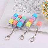Creative Fingertip Stress Reliever: Keyboard Click Sound Keychain, Colorful Fidget Ring Relaxation Companion（9 key）