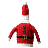 Christmas Knitted Wine Bottle Cover, Santa & Elf Styles, Cute Warm Holiday Decoration Essential./Red belt model In Australia - Darrahopens