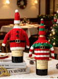 Christmas Knitted Wine Bottle Cover, Santa & Elf Styles, Cute Warm Holiday Decoration Essential./Striped belt style In Australia - Darrahopens