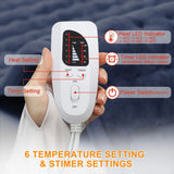 purple This large heating pad (24" x 12") features 6 temperature levels and 4 timer settings, with rapid heating and auto-off functions. It is portable, machine-washable, and suitable for the neck, back, legs, abdomen, and knees—an ideal gift for holidays