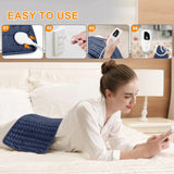 purple This large heating pad (24" x 12") features 6 temperature levels and 4 timer settings, with rapid heating and auto-off functions. It is portable, machine-washable, and suitable for the neck, back, legs, abdomen, and knees—an ideal gift for holidays
