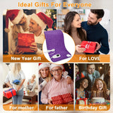 purple This large heating pad (24" x 12") features 6 temperature levels and 4 timer settings, with rapid heating and auto-off functions. It is portable, machine-washable, and suitable for the neck, back, legs, abdomen, and knees—an ideal gift for holidays