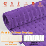Dark blue This large heating pad (24" x 12") features 6 temperature levels and 4 timer settings, with rapid heating and auto-off functions. It is portable, machine-washable, and suitable for the neck, back, legs, abdomen, and knees—an ideal gift for holid