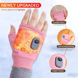 BLACK Professional USB electric heating fingerless gloves, unisex, with LED temperature display, 3-level adjustable heating, and effective cold protection. Suitable for typing, gaming, skiing, and daily wear, this is a practical winter holiday gift.