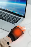Pink Professional USB electric heating fingerless gloves, unisex, with LED temperature display, 3-level adjustable heating, and effective cold protection. Suitable for typing, gaming, skiing, and daily wear, this is a practical winter holiday gift.