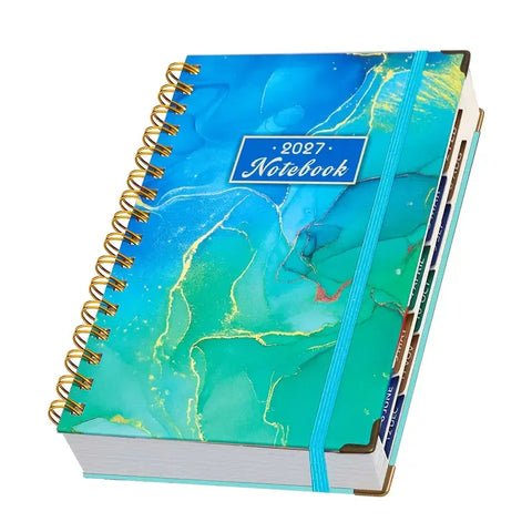 2027 A5 Hardcover Daily Planner | Daily Planning + Self-Discipline Tracking + Time Management – Essential for Boosting Productivity(Gold-plated blue marble model) In Australia - Darrahopens