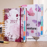 2027 A5 Hardcover Daily Planner | Daily Planning + Self-Discipline Tracking + Time Management – Essential for Boosting Productivity(Blue rose style) In Australia - Darrahopens