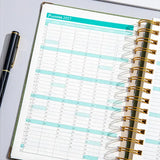 2027 A5 Hardcover Daily Planner | Daily Planning + Self-Discipline Tracking + Time Management – Essential for Boosting Productivity(Blue rose style)