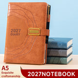 2027 A5 Vintage Annual Planner | Daily Planning + Weekly & Monthly Notes, Academic Style Faux Leather Cover, Efficient Time Management(BLUE) In Australia - Darrahopens