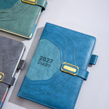 2027 A5 Vintage Annual Planner | Daily Planning + Weekly & Monthly Notes, Academic Style Faux Leather Cover, Efficient Time Management(BLUE) In Australia - Darrahopens