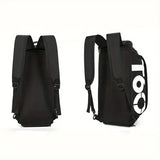T60 Upgraded Sports Bag: Wet-Dry Separation + Independent Shoe Compartment, Large Capacity, Multiple Carry Options – A Must-Have for Travel./White characters on black background