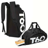 T60 Upgraded Sports Bag: Wet-Dry Separation + Independent Shoe Compartment, Large Capacity, Multiple Carry Options – A Must-Have for Travel./RED