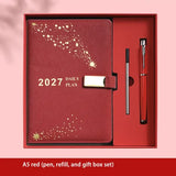 2027 Hardcover Daily Planner: Textured Faux Leather Cover, Smooth Eye-Friendly Thick Paper, Gift Box Set for Work or Gifting.GREY