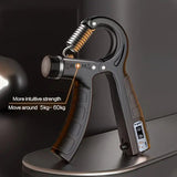 Adjustable Heavy-Duty Grip Strengthener with Counter, 5-60kg – Powerful Forearm and Wrist Builder for Complete Muscle Training & Strength Conditioning(BLACK GREY)