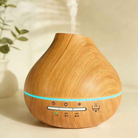 Wood Grain Aroma Humidifier, Energy-Saving Fragrance Spray, Seven-Color Ambient Light, Smart Timer, Quiet Humidification, Perfect Home SPA Companion In Australia - Darrahopens