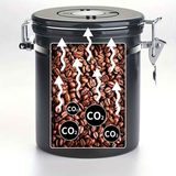 1500ml 304 Stainless Steel Coffee Canister Airtight Coffee Bean Storage Jar with Wood Grain Lid and Scoop
